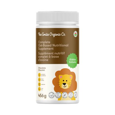 THE SMILE ORGANIC Co COMPLETE OAT-BASED NUTRITIONAL SUPPLEMENT CHOCOLATE FOR CHILDREN 456g