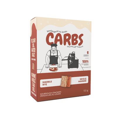 CARB Craquelins Au Levain - Seigle Marbré 150g CARB Craquelins Au Levain - Seigle Marbré 150g