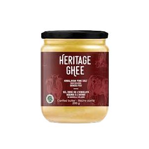 Heritage Ghee-Beurre de ghee nourri à l'herbe au sel rose de l'Himalaya 200ml