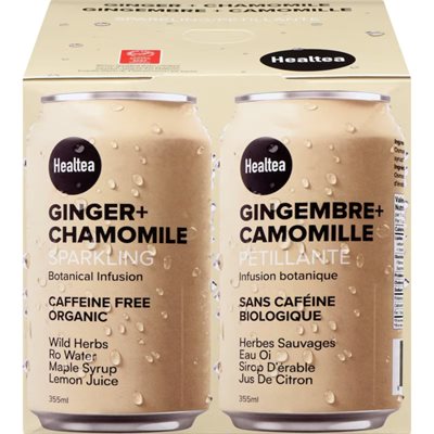 Healtea Boisson Pétillante Bio Au Gingembre Et À La Camomille 4 X 355 Ml Healtea Boisson Pétillante Bio Au Gingembre Et À La Camomille 4 X 355 Ml