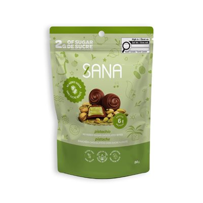 Sana Bouchées Chocolatées Au Lait - Pistache 88G
