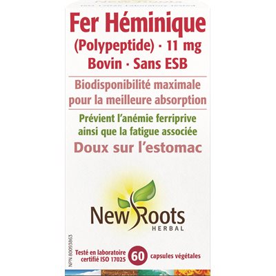 New Roots Herbal Fer Héminique Bovin 60caps
