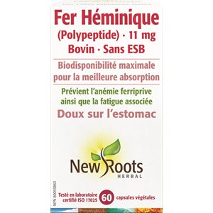 New Roots Herbal Fer Héminique Bovin 60caps