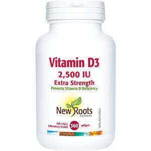 New Roots Vitamin D3 2,500 IU Extra Strength 360 softgels