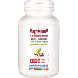 New Roots Herbal Magnésium8 105 Mg De Magnésium Élémentaire · 8 Types — Sans Oxyde 90Caps