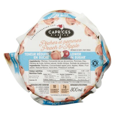 Peach & Apple Fruit Spread Lower In Sugar 300Ml