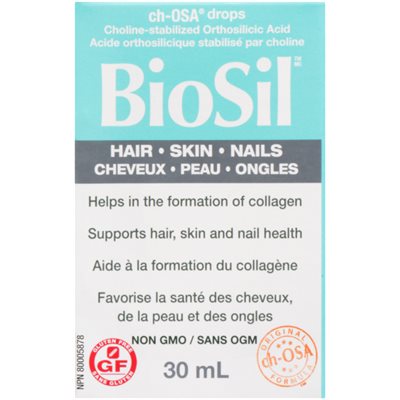 BioSil™ BioSil(MC) Acide orthosilicique stabilisé par choline(MD) cheveux * peau * ongles 30 mL liquide