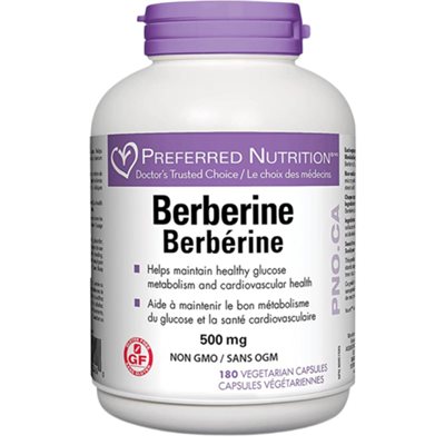 Preferred Nutrition Berberine 500 mg 180 Vegetarian Capsules