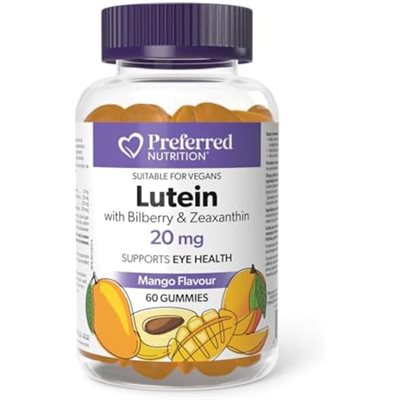 preferred nutrition lutein 20mg, 60 Gummies (Mango)