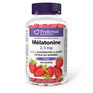 preferred nutrition mélatonin 2.5 mg 100 Gummies(Strawberry)