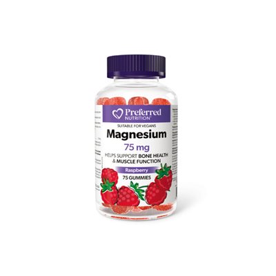 preferred nutrition magnesium 75mg, 75 Gummies (Raspberry)