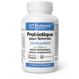 Preferred Nutrition probiotique pour Femmes 25 milliards 30vcaps