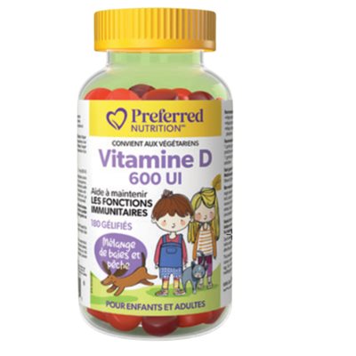 Preferred Nutrition Vitamin D 600IU-Mixed Berry and Peach 180gummies