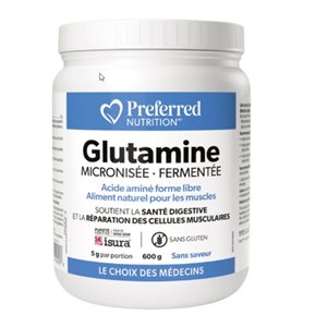 PREFERRED NUTRITION GLUTAMINE MICRONISÉE FERMENTÉE Sans Saveur 600G