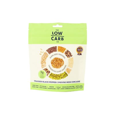 Low Carb Craquelins Super Graines -Poivre Noir 100g Low Carb Craquelins Super Graines -Poivre Noir 100g