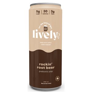 Lively Soda prébiotique rockin' root beer 355ml