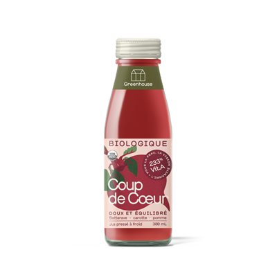 Greenhouse Jus Cru et Biologique Coup de Coeur 300 ml Greenhouse Jus Cru et Biologique Coup de Coeur 300 ml