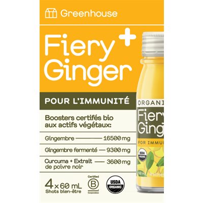 Greenhouse Organic Boosters Fiery Ginger 4 x 60 ml 