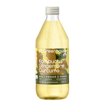 Greenhouse Kombucha Gingembre et Curcuma Biologique 340 ml