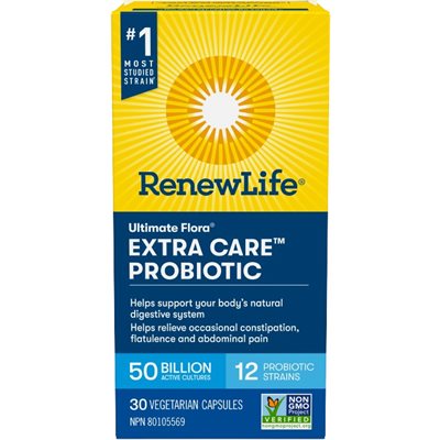 Renewlife Ultimate Flora Extra care Probiotic 50 billion cultures 30capsules