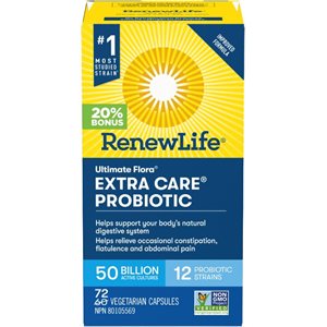 Renewlife Ultimate Flora Extra Care Probiotic 50billion cultures 72capsules