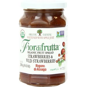 Rigoni di Asiago Fiordifrutta Strawberries & Wild Strawberries Organic Fruit Spread with Pectin 188 ml