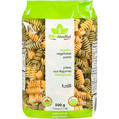 Bioitalia Organic Vegetable Pasta Fusilli 500 g 500G