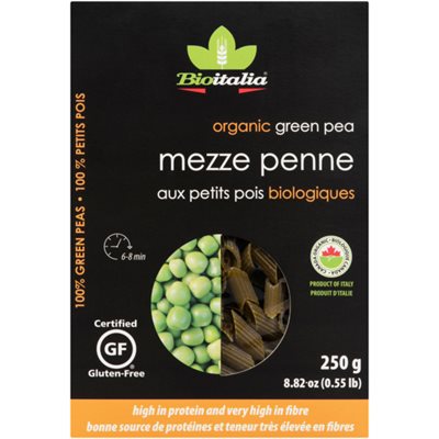 Bioitalia Mezze Penne aux Petits Pois Biologiques 250 g