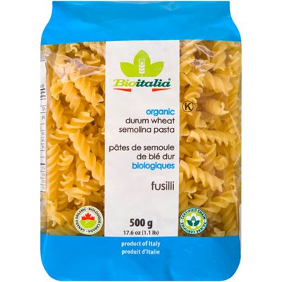 Bioitalia Pâtes de Semoule de Blé Dur Biologiques Fusilli 500 g