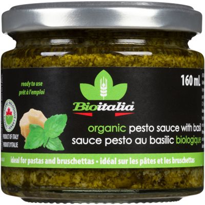 Bioitalia Sauce Pesto au Basilic Biologique 160 ml