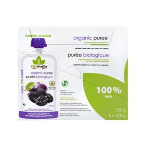 Bioitalia Organic Puree Plum and Prune 6 Pouches x 120 g (720 g) 6x120g