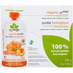 Bioitalia Purée Biologique Carotte, Abricot et Courge  6 Sachets x 120 g (720 g)