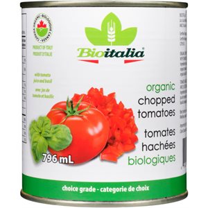 Bioitalia Organic Chopped Tomatoes with tomato Juice and Basil 796 ml 796ML
