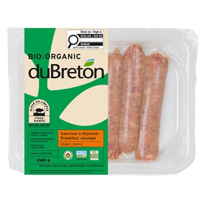 DuBreton Saucisses à l'érable pour le petit-déjeuner 240 g