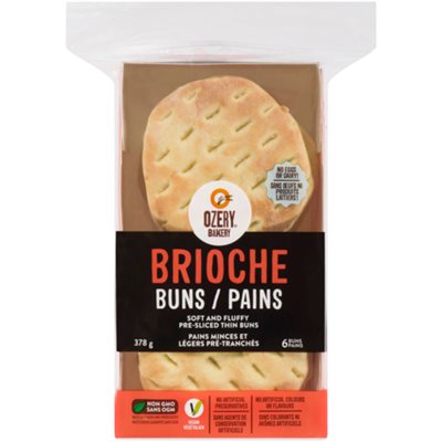 Ozery Bakery Pains Minces et Légers Pré-Tranchés Brioche Pains 6 Pains 378 g