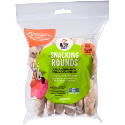 Ozery Bakery Snacking Rounds 12 Petits Pains aux Fruits et aux Grains à Griller Pomme-Cannelle 312 g