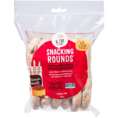 Ozery Bakery Snacking Rounds 12 Petits Pains aux Fruits et Grains à Griller Cannelle-Raisins 312 g