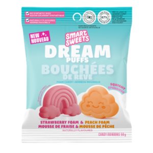 Smartsweets Bonbons mousseux Bouchées de rêve (fraise / pêche) 50g