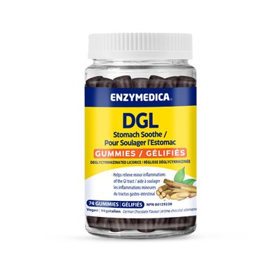 Enzymedica DGL Stomach Soothe 74 Gummies