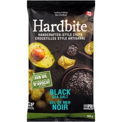 Hardbite Handcrafted-Style Chips Black Sea Salt 128 g 