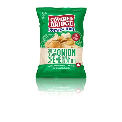 COVERED BRIDGE CHIPS SOUR & CREAM ONION 170g