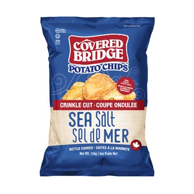 COVERED BRIDGE CHIPS SEA SALT CRINKLE CUT 170g