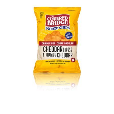 COVERED BRIDGE CHIPS CHEDDAR CHEESE CRINKLE CUT 170g