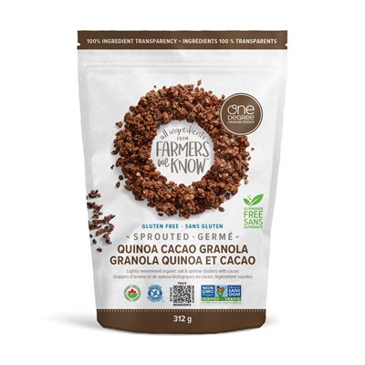 One Degree Organic Foods Granola Avoine Germée Quinoa Cacao Céréales 312 g