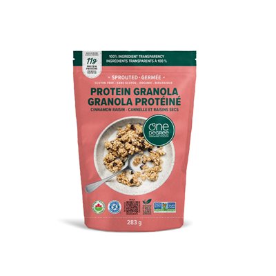 One Degree Granola Germé Protéiné Cannelle Et Raisins Secs bio 283g