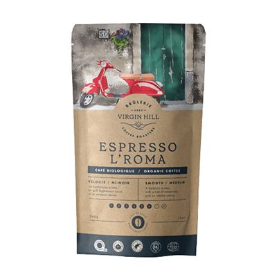 Virgin Hill Organic Espresso Lâ€™Roma, Whole Bean Coffee