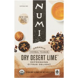 Numi Herbal Teas Dry Desert Lime Organic 18 Non GMO Tea Bags