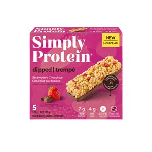 Simply Protein Barres collations trempées chocolat aux fraises