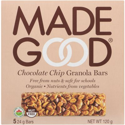 Made Good Barres Granola Pépites de Chocolat 5 Barres x 24 g (120 g)