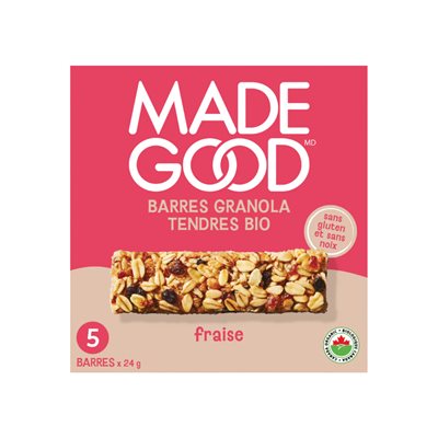 Made Good Barres Granola Fraise 5 Barres x 24 g (120 g) bio